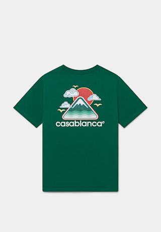 Casablanca Montagne Ondule Screen Printed T-Shirt Green