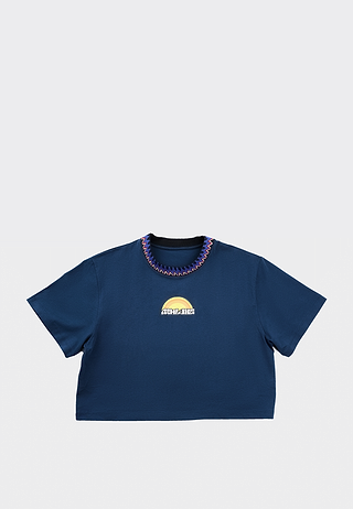 Sunshine Cropped T-Shirt Blue