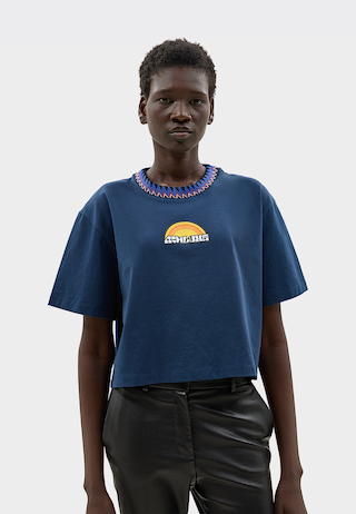 Sunshine Cropped T-Shirt Blue