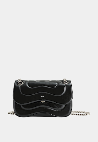 JW Pei Tina Quilted Chain Crossbody Black