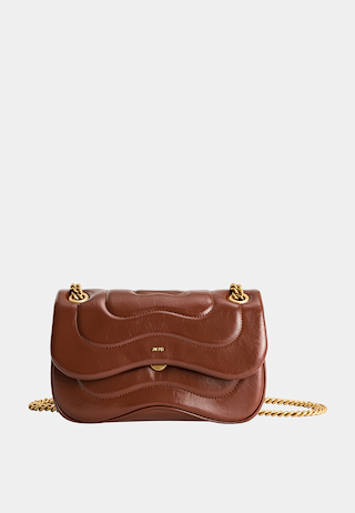 JW Pei Tina Quilted Chain Crossbody Brown