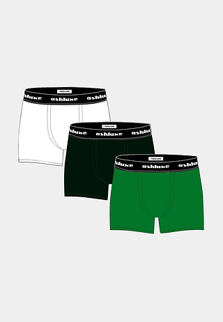 Ashluxe 3 Set Logo Band Trunk Black White Green