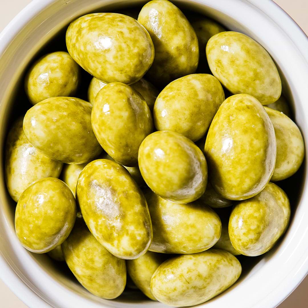Almonds with Matcha and White Chocolate