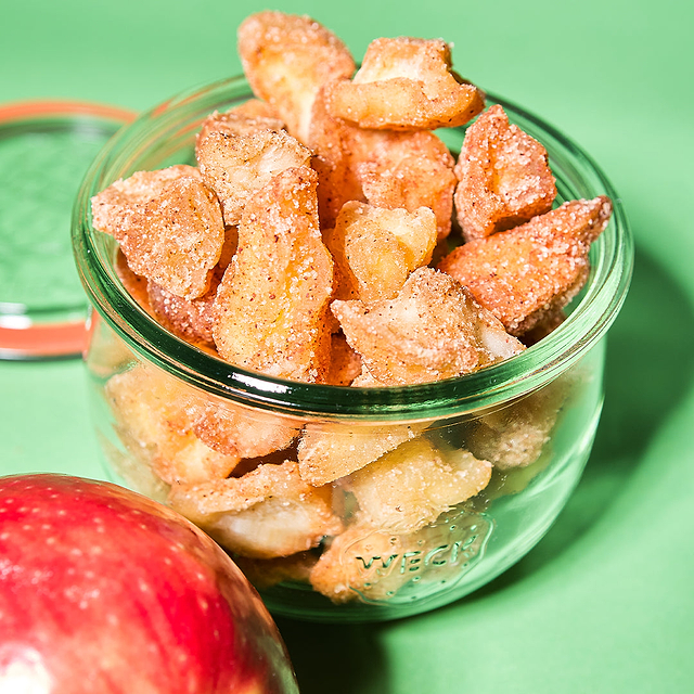 Apple Pieces Coated with Cinnamon and Sugar