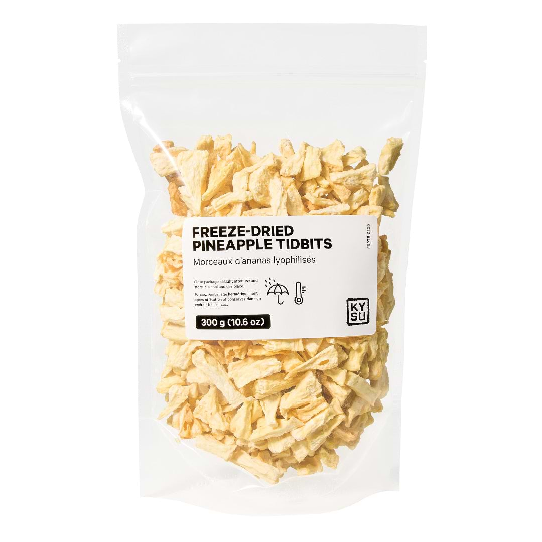 Freeze-dried pineapple tidbits, 300 g (10.6 oz)