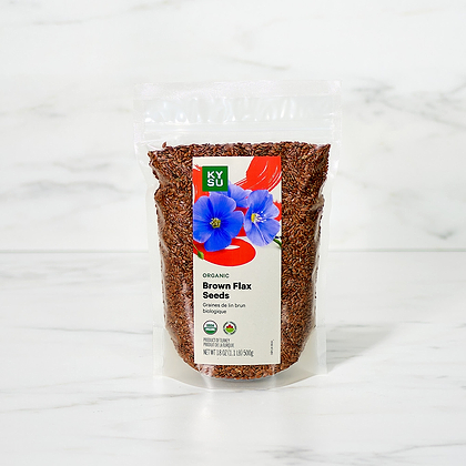 Organic Brown Flax Seeds, 18 oz (1.1 lb) 500g