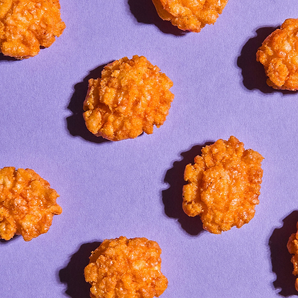 Spicy rice cracker nuggets