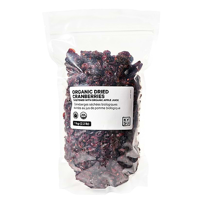 Organic Dried Cranberries Sweetened with Organic Apple Juice