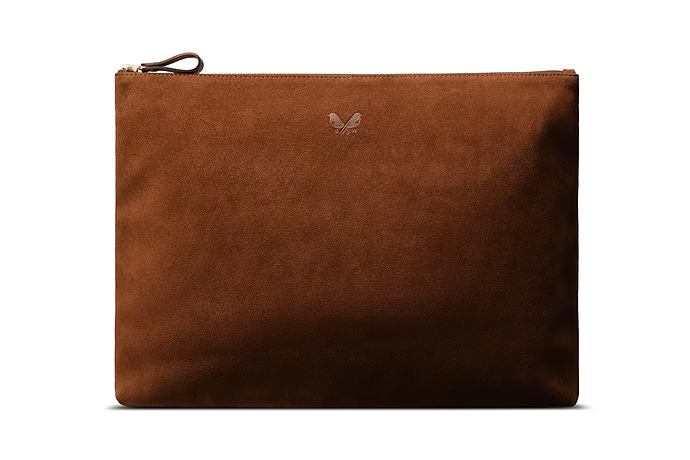 Suede Flight Folio - Tobacco Brown
