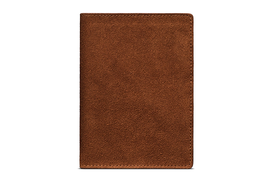 Suede Passport Wallet - Tobacco Brown