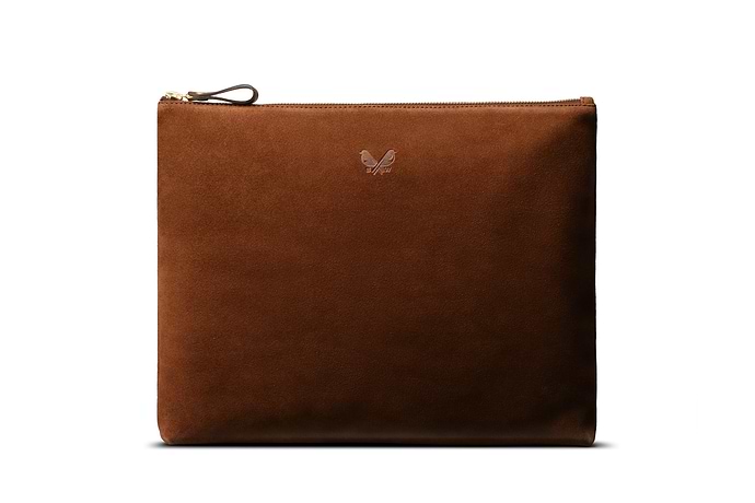 Suede Flight Pouch - Tobacco Brown