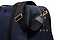 side view of the navy sports holdall with the crossbody strap