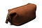 Suede Wash Bag / Dopp Kit - Tobacco Brown