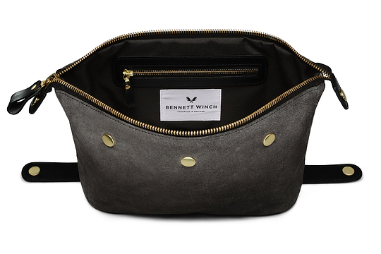 Suede Wash Bag / Dopp Kit - Storm Grey