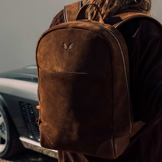 christopher kon suede & leather backpack Brown Suede Backpack