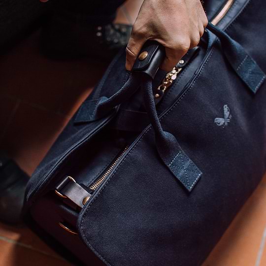 Suit Carrier Holdall | Navy Canvas Suit Carrier Duffel Bag