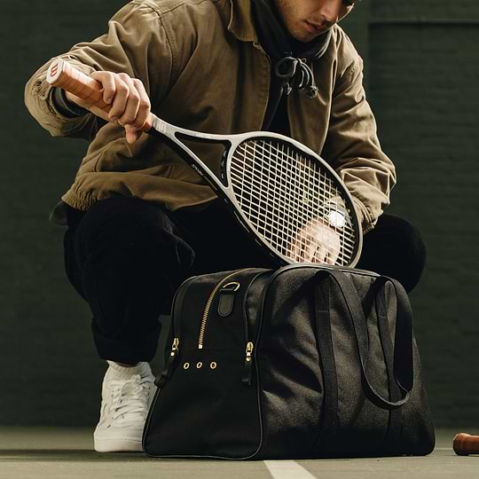 Black Sports Duffle Bag | Workout Bag With Shoe Compartment