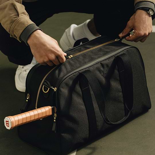 Black Sports Duffle Bag | Workout Bag With Shoe Compartment