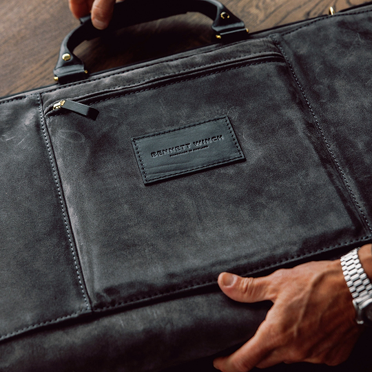 Grey Suede Suit Carrier for 3 Suits | Luxury Garment Bag – Bennett