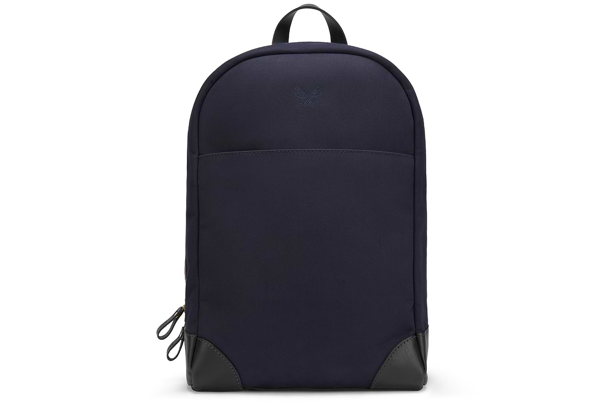 Navy leather backpack mens cheap