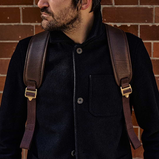 brown leather jacket man with backpack Brown Leather Backpack for Men