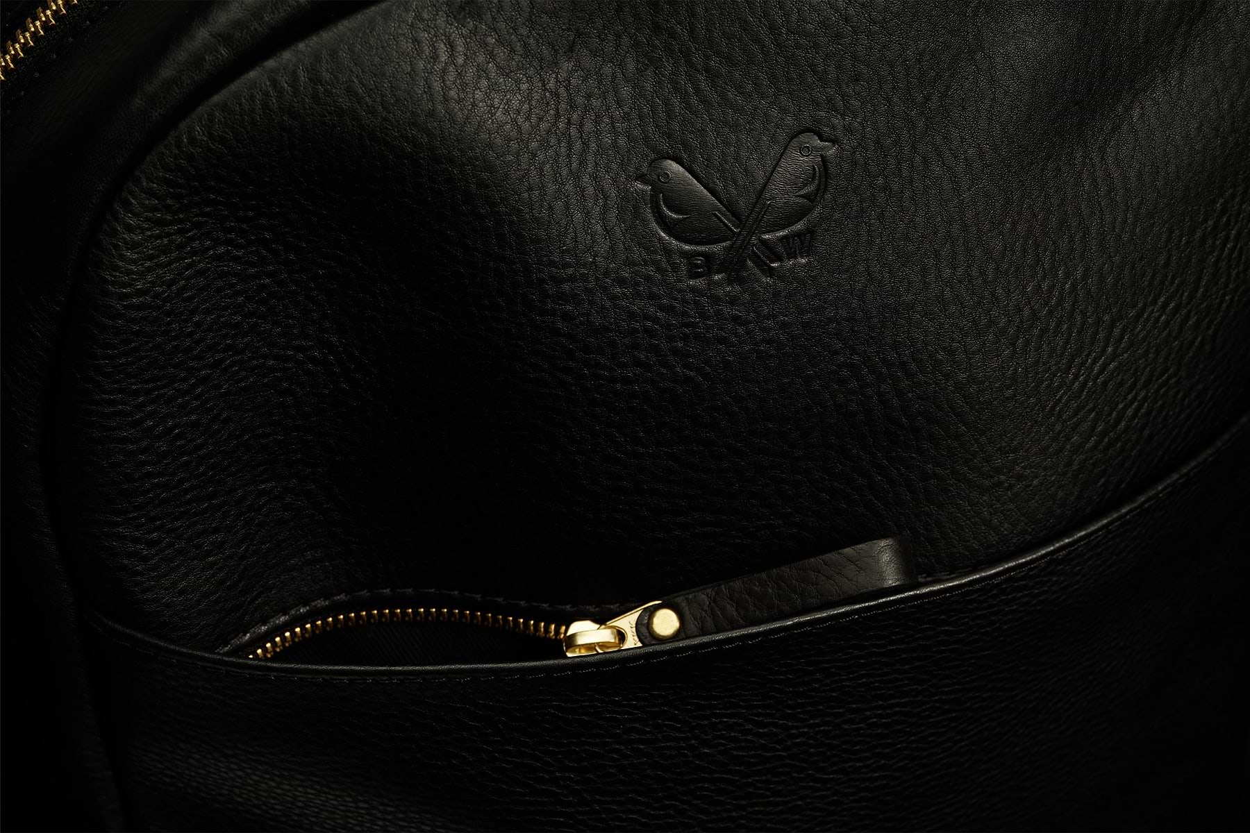 Top view of front zipper pocket