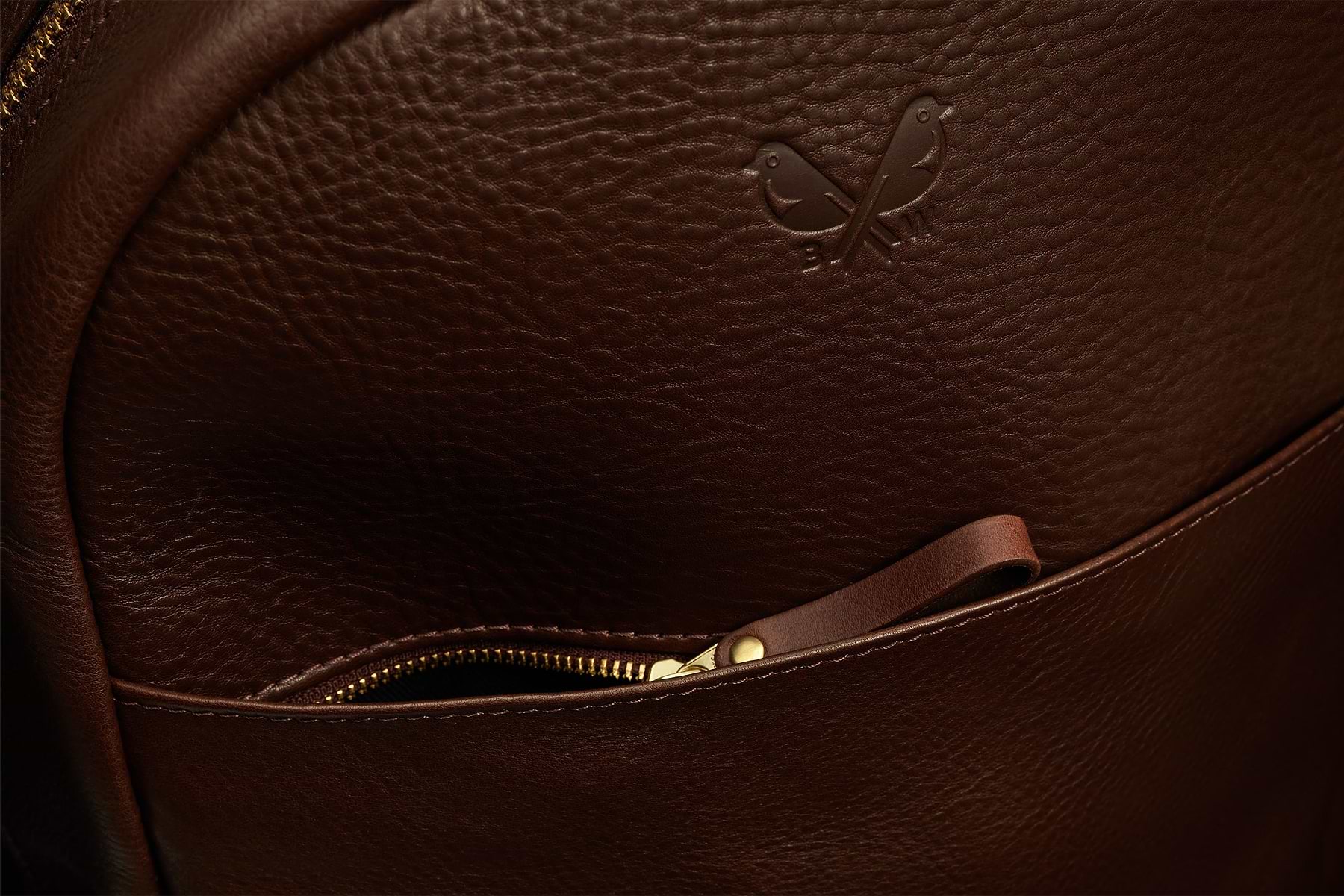 overhead shot of front zipper pocket