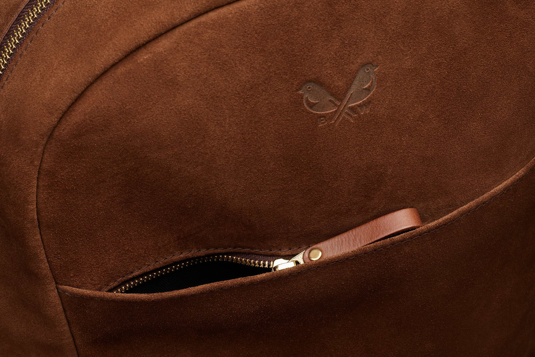 Top view of front zipper pocket