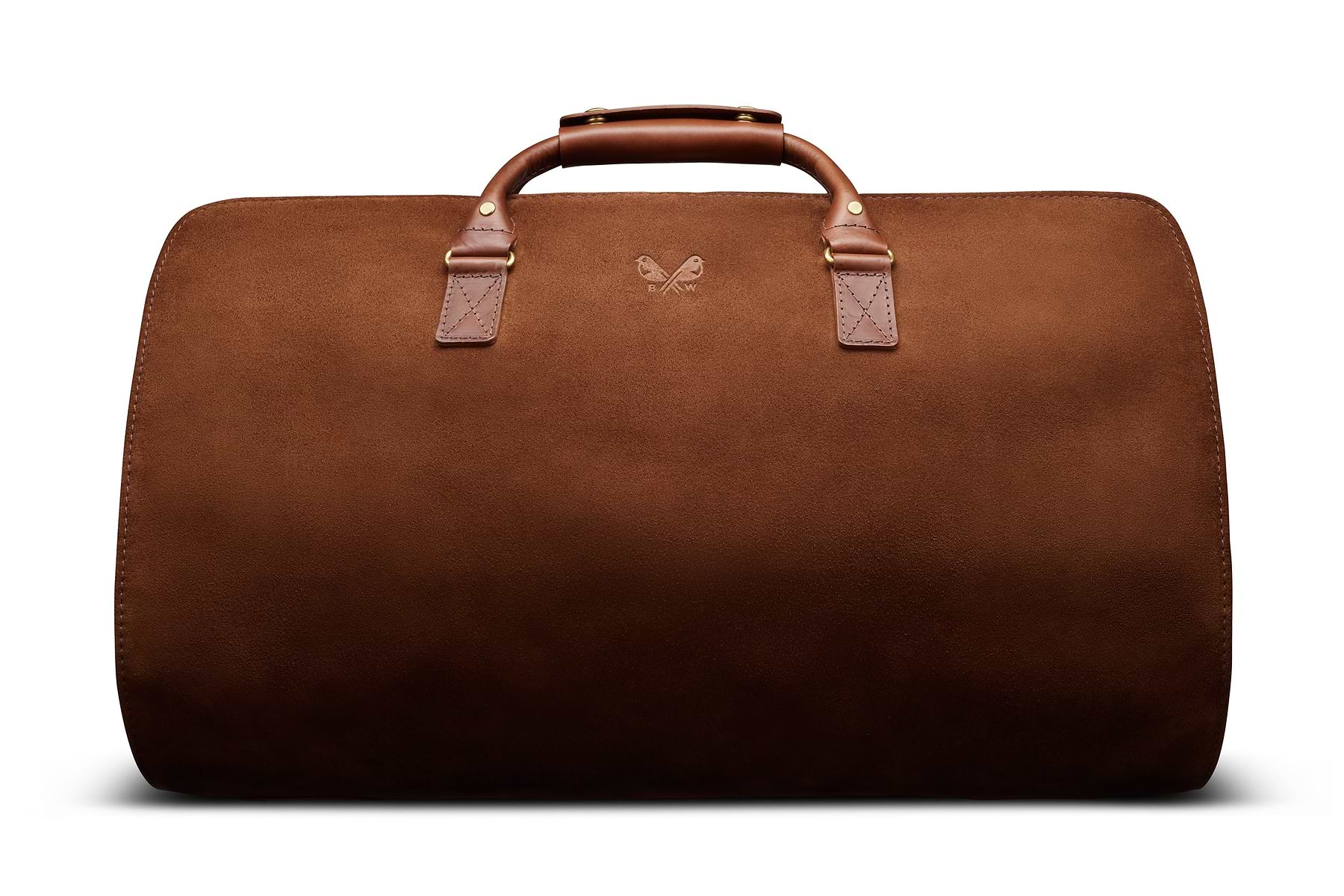 suit carrier holdall bag in brown suede