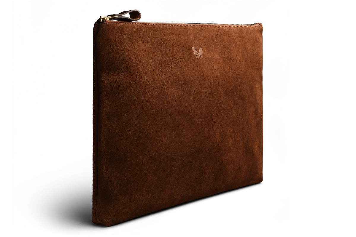 Flight Folio | Brown Suede Laptop Sleeve & Travel Folio – Bennett Winch