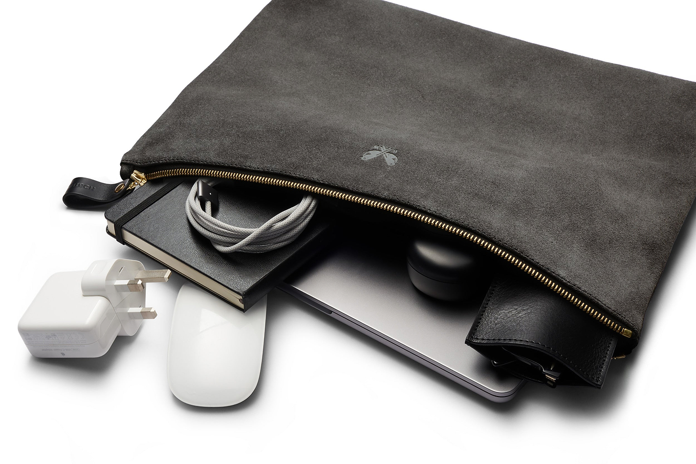 Suede Flight Folio - Storm Grey