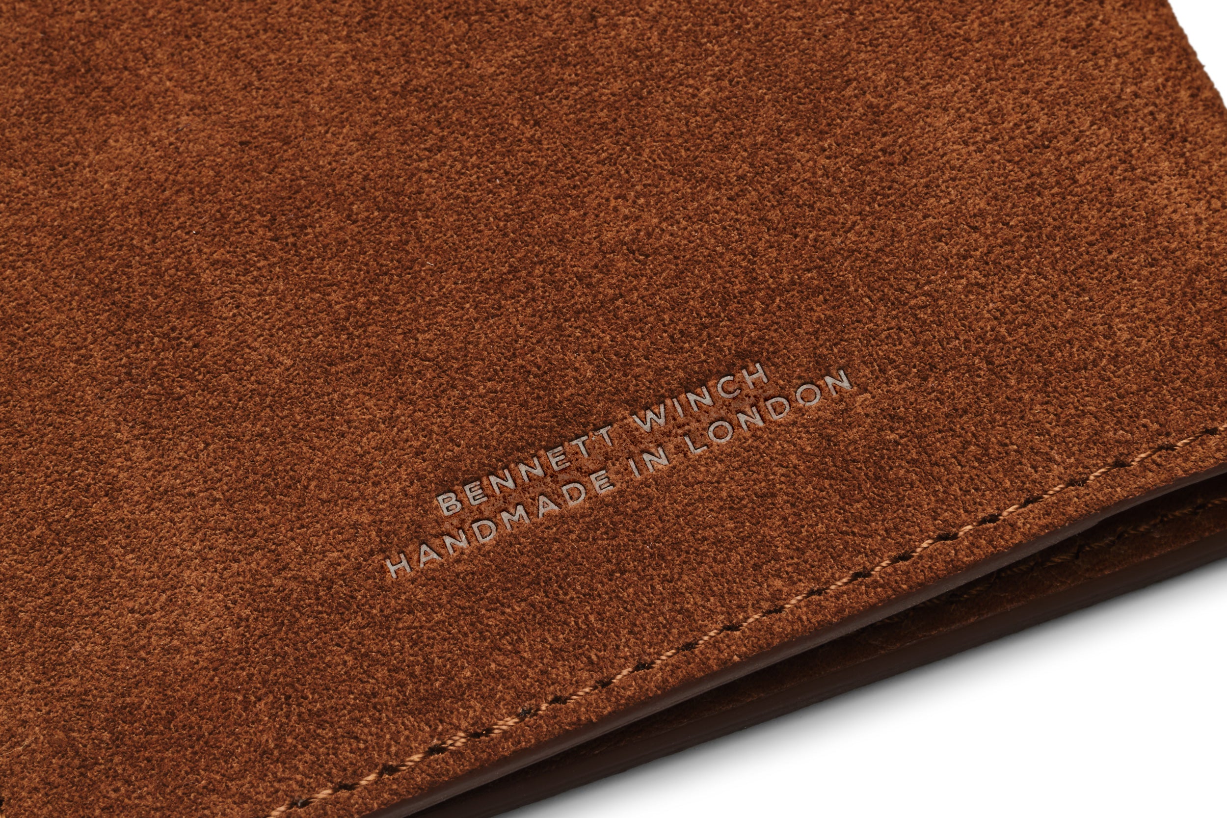 Suede Passport Wallet - Tobacco Brown