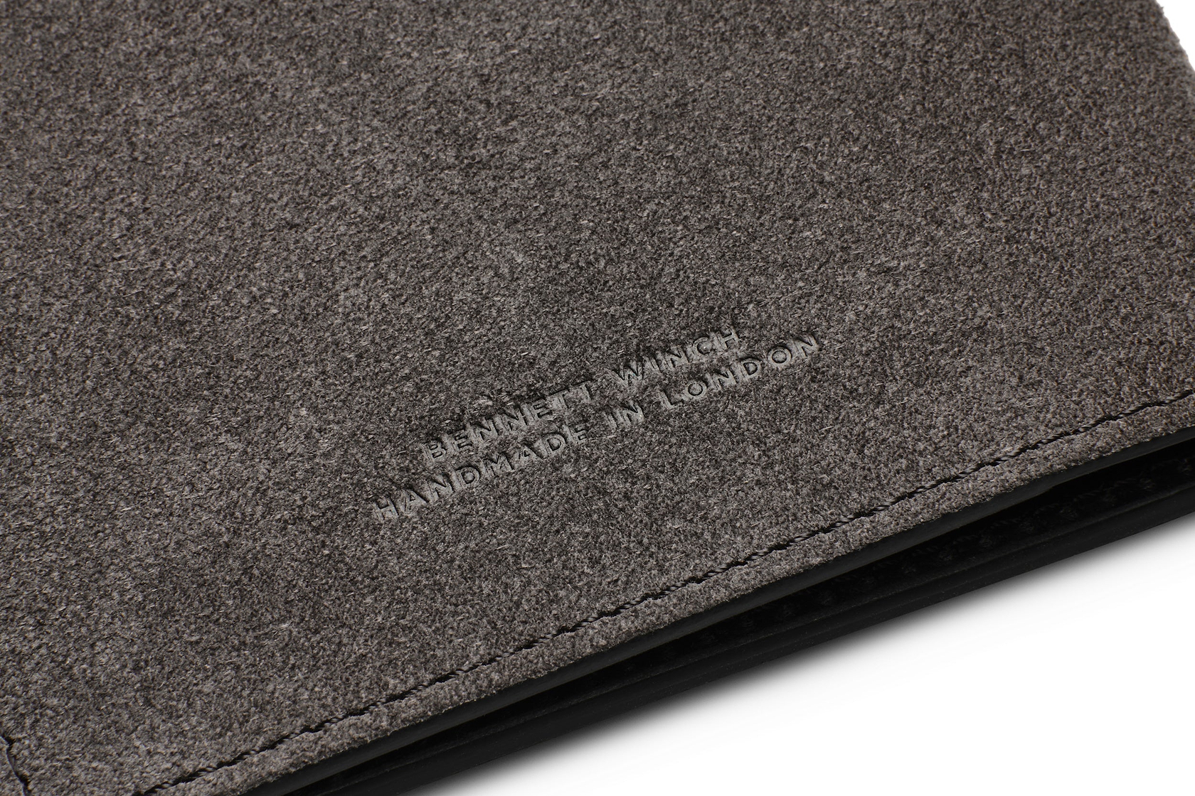 Suede Passport Wallet - Storm Grey