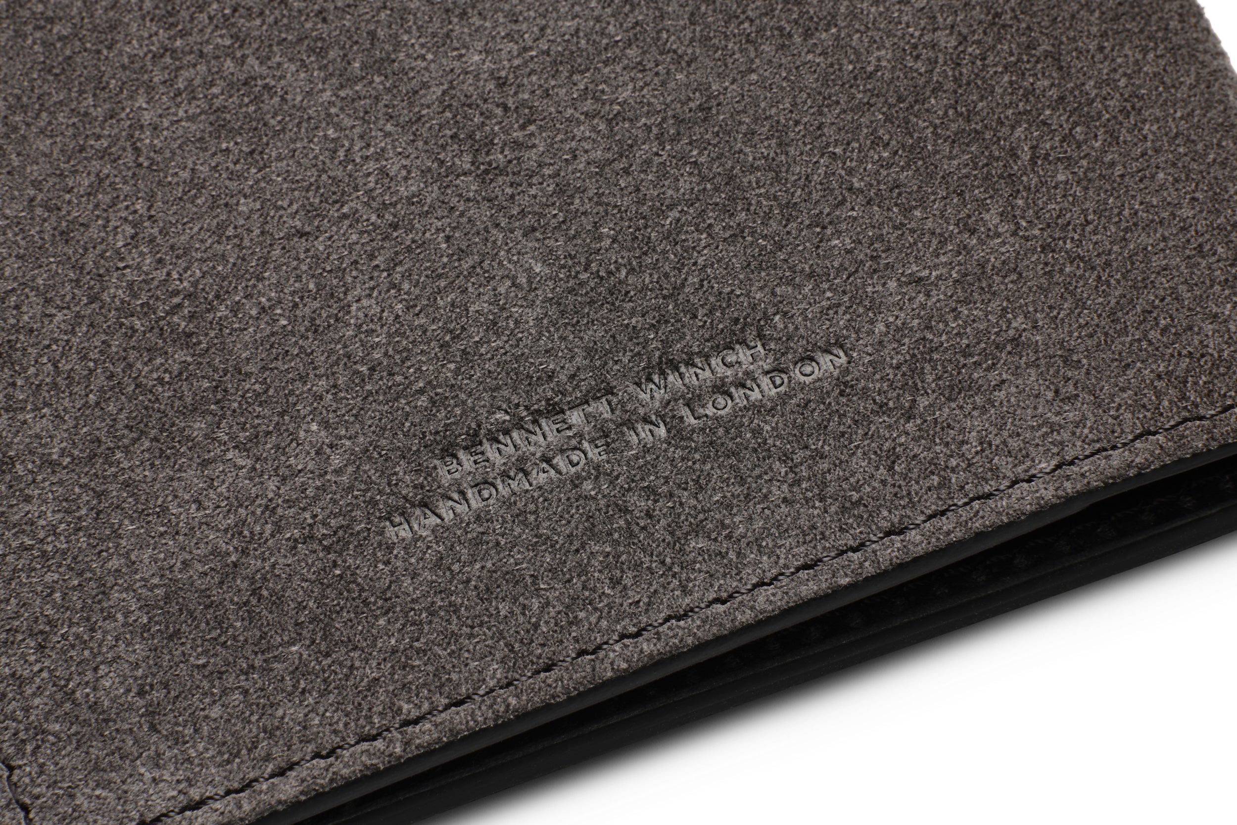Suede Passport Wallet - Storm Grey