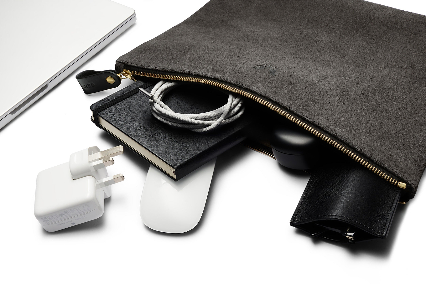 Suede Flight Pouch - Storm Grey