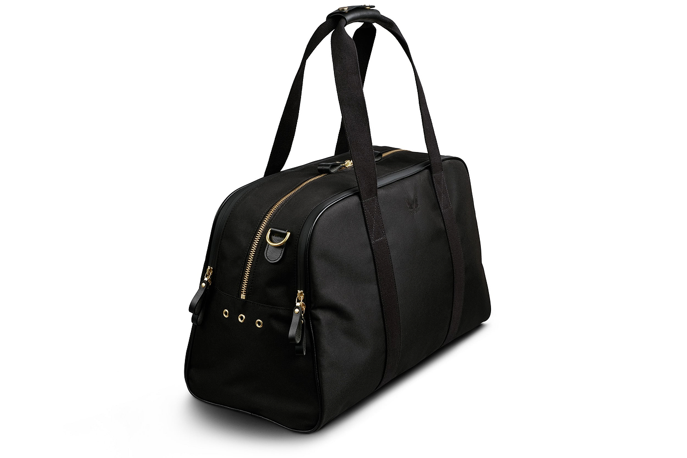 black sports holdall with a laptop compartment
