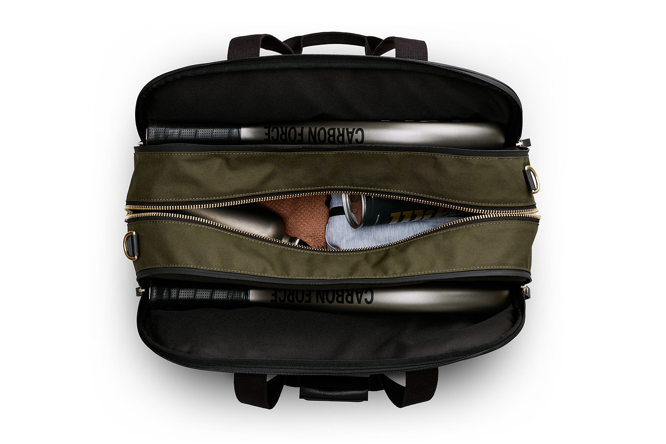 top view of the luxury tennis bag 3 pockets