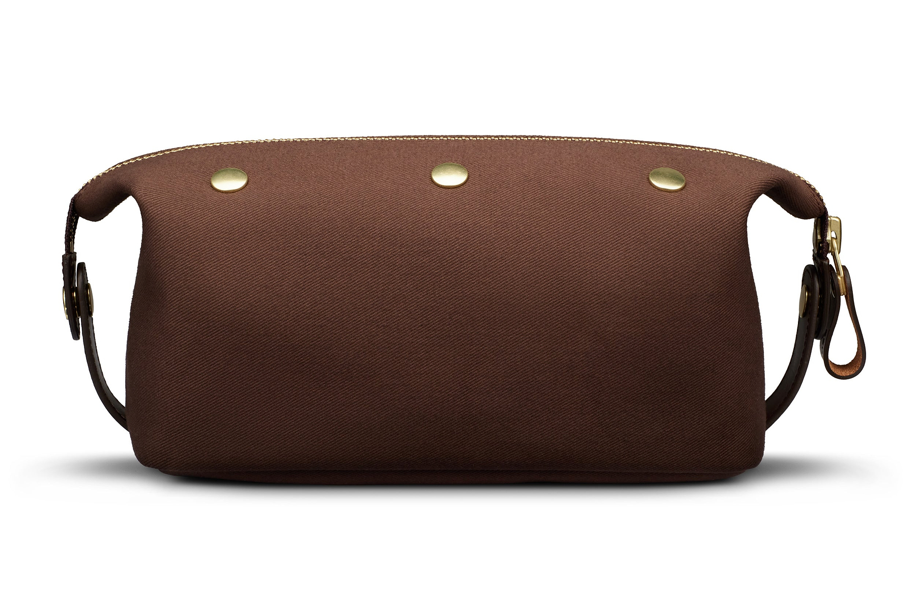 Canvas Wash Bag / Dopp Kit - Chocolate