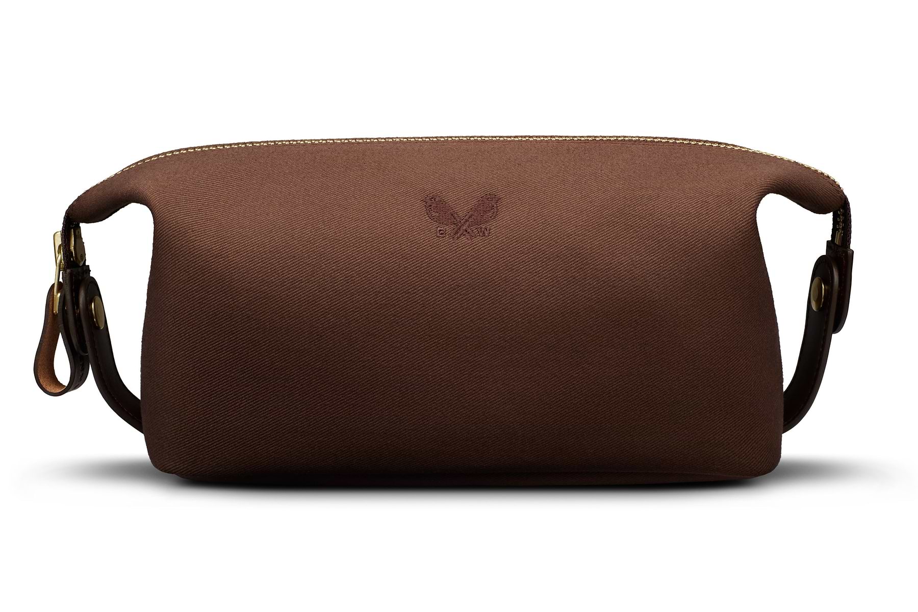 quality canvas brown dopp kit