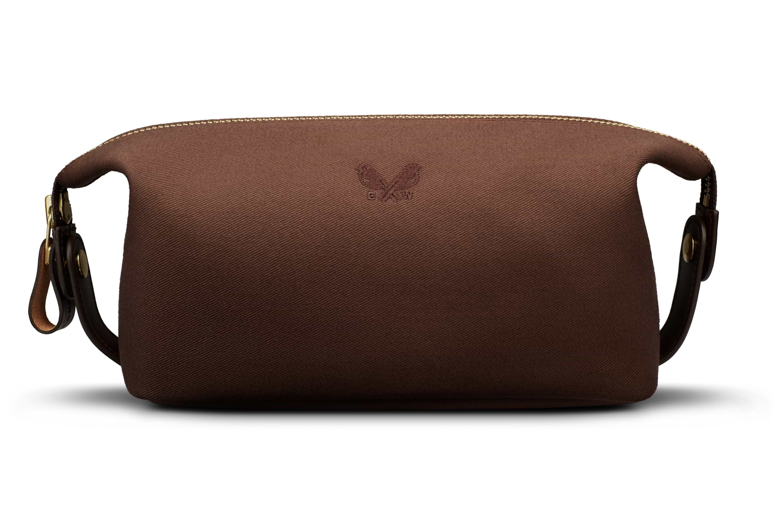 Canvas Wash Bag / Dopp Kit - Chocolate