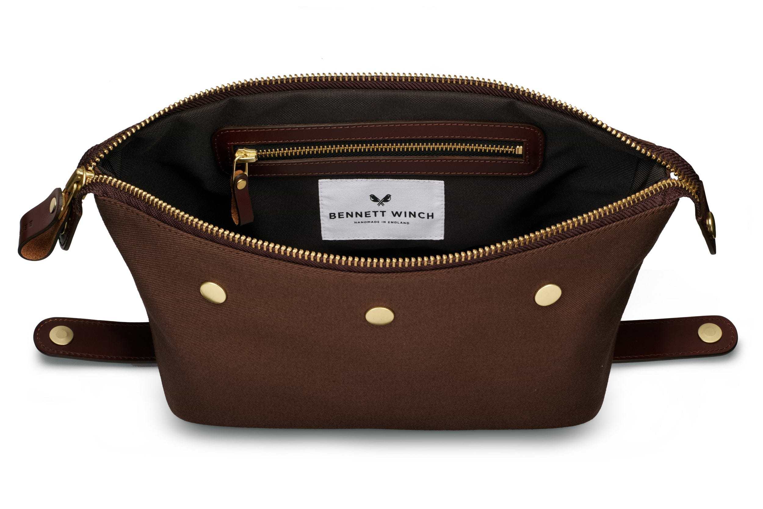 Canvas Wash Bag / Dopp Kit - Chocolate