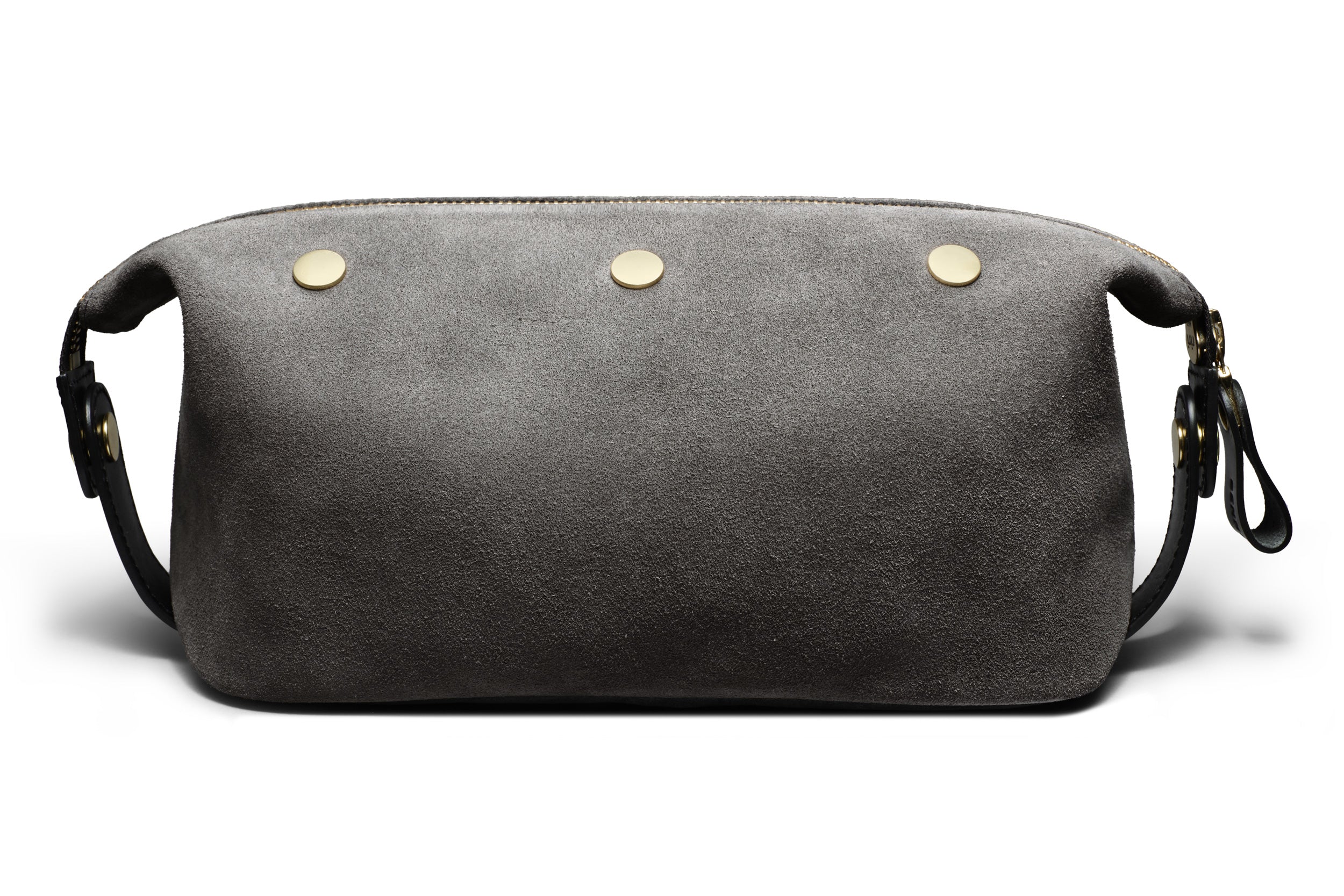 Suede Wash Bag / Dopp Kit - Storm Grey