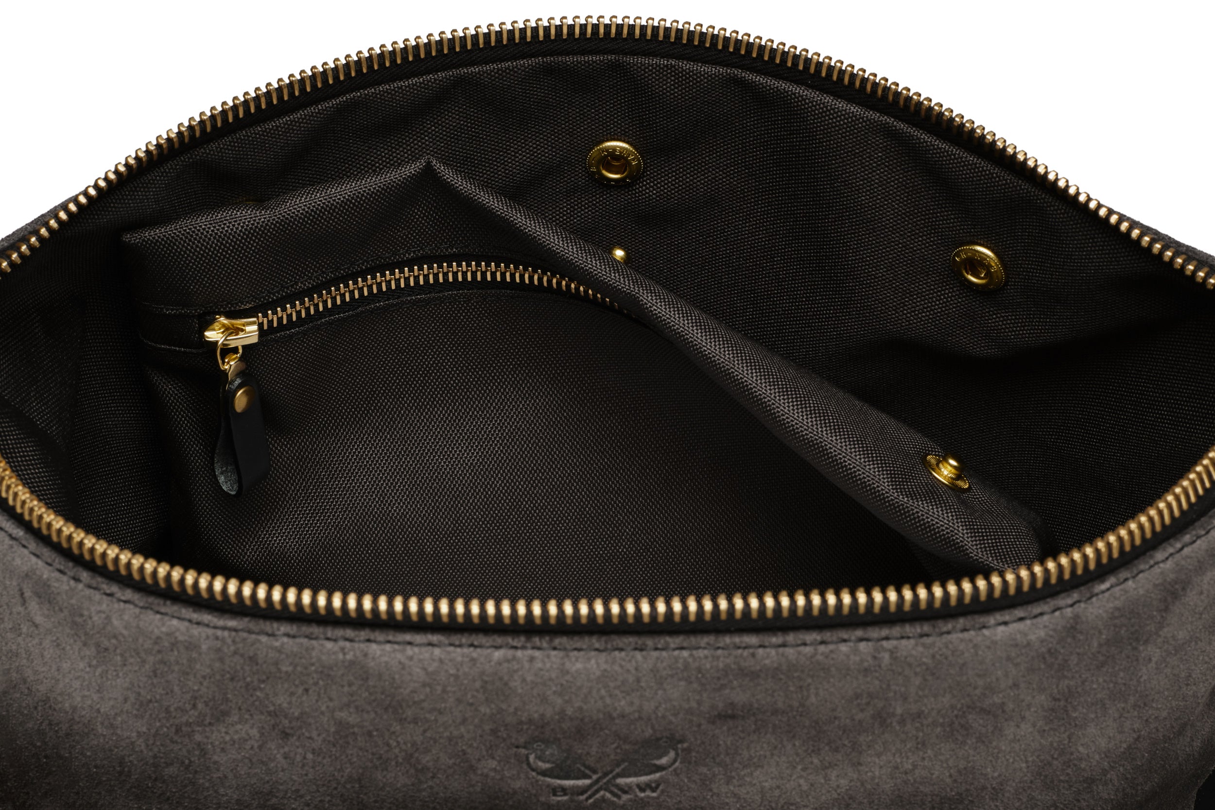 Suede Wash Bag / Dopp Kit - Storm Grey