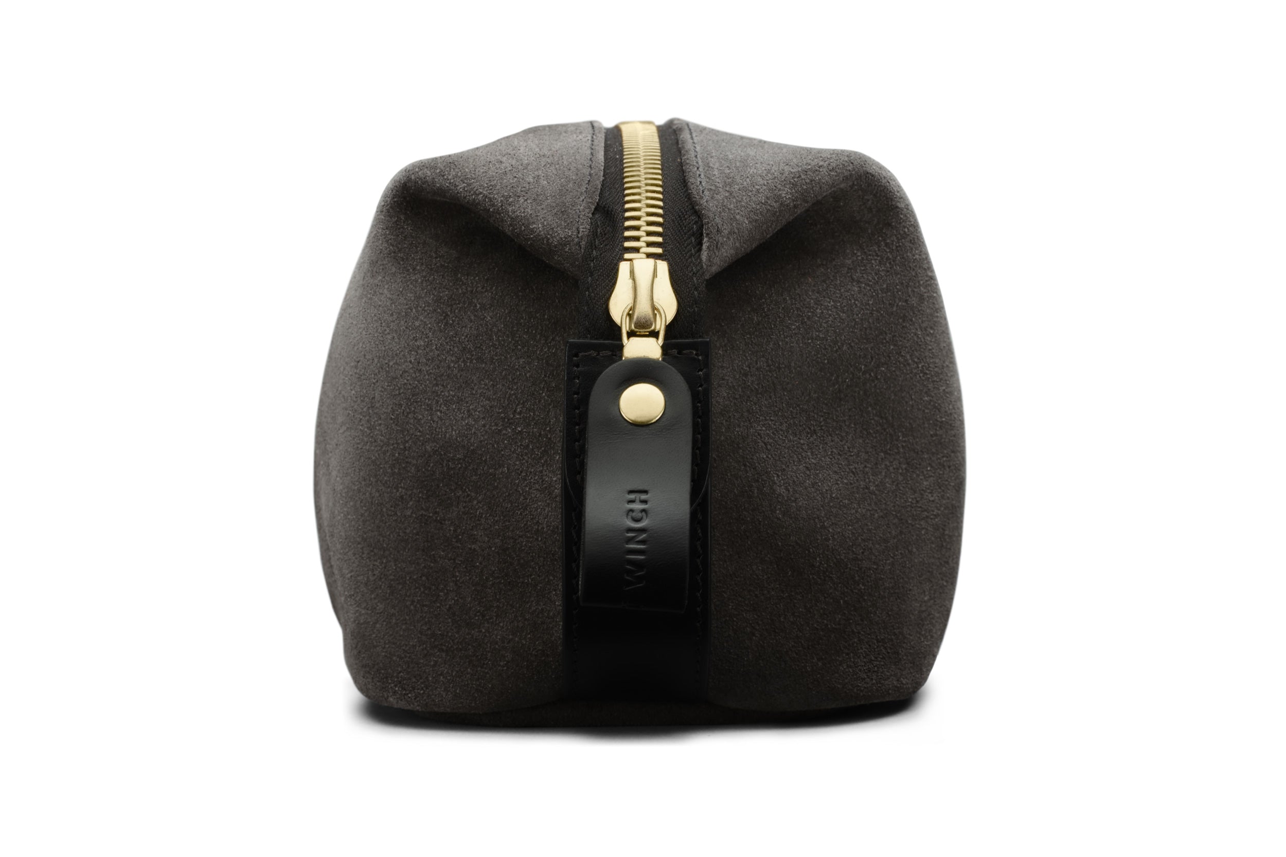 Suede Wash Bag / Dopp Kit - Storm Grey
