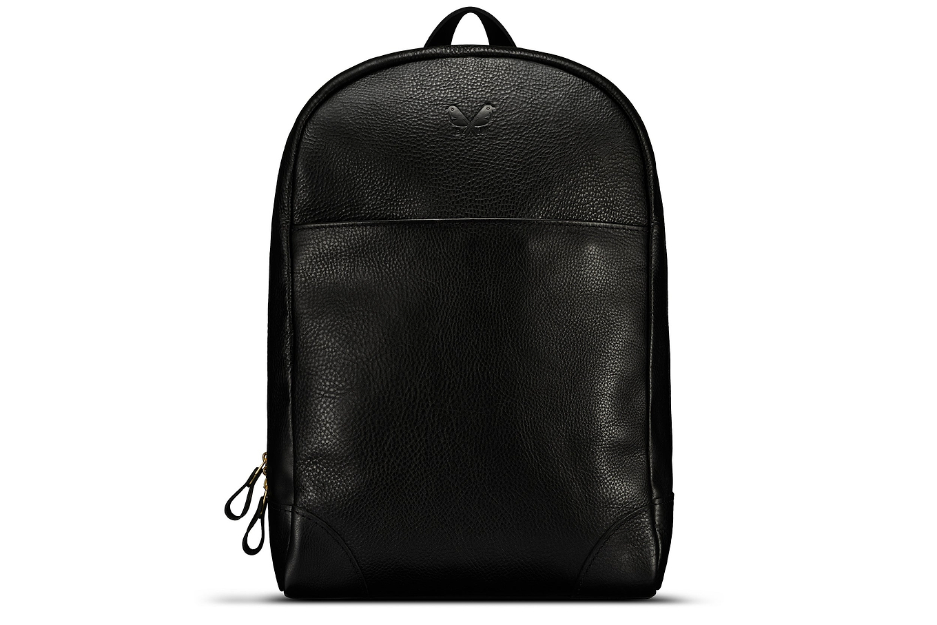 Luxury black leather backpack 