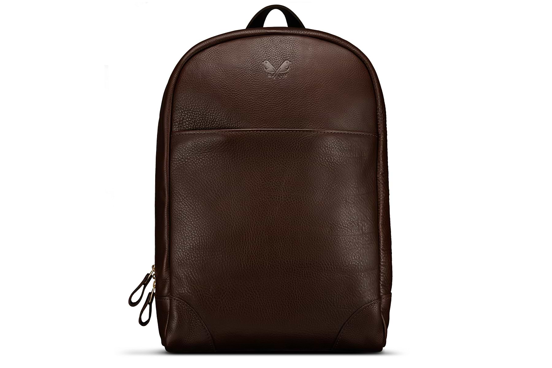 brown luxury leather backpack 