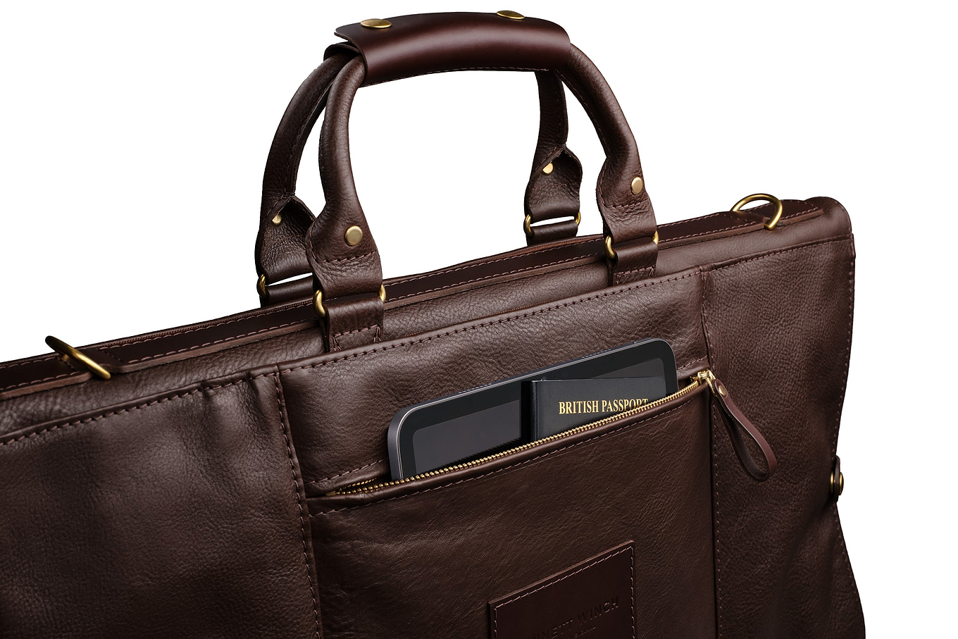 view of back storage pocket on the trifold