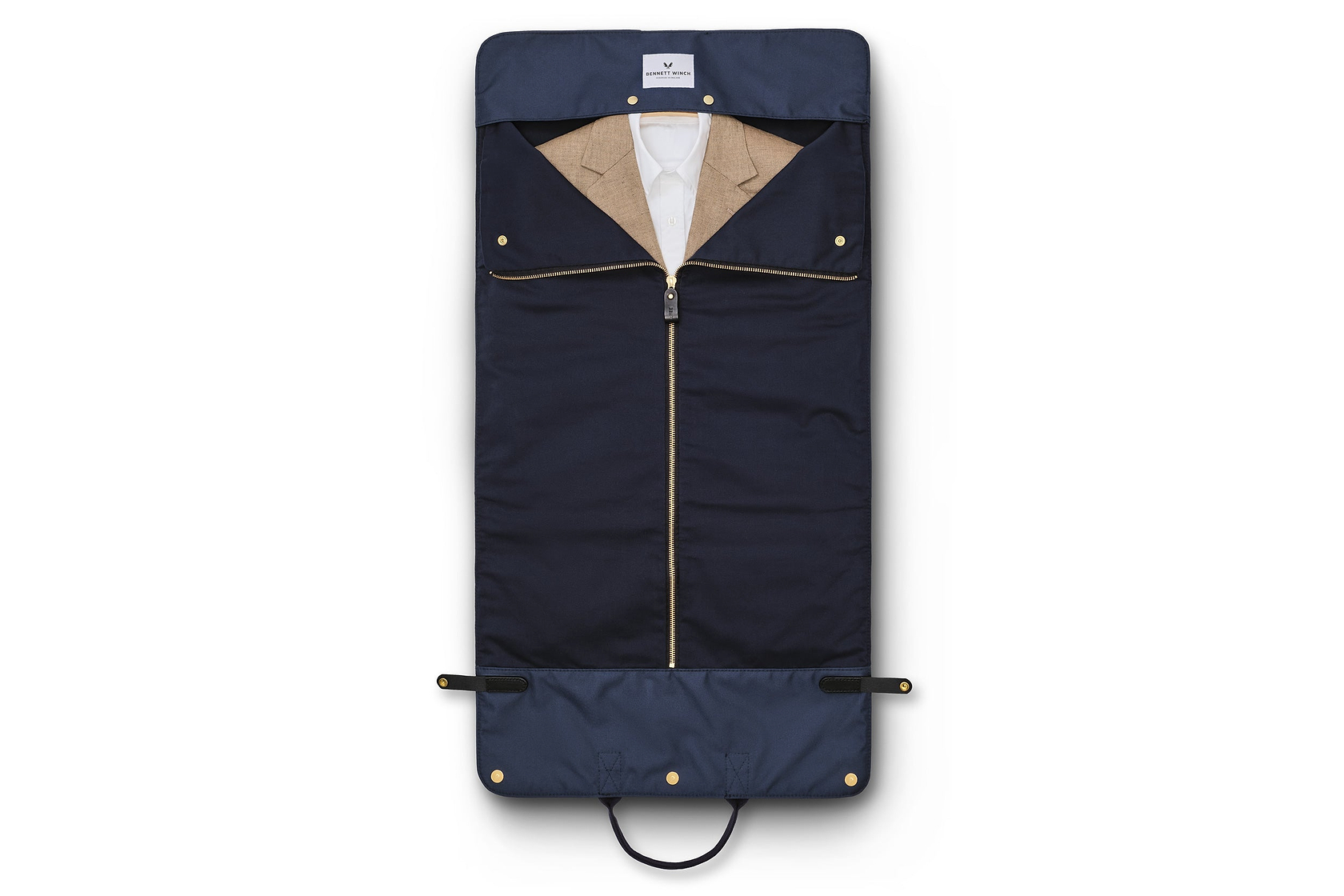 navy trifold laid out in full length