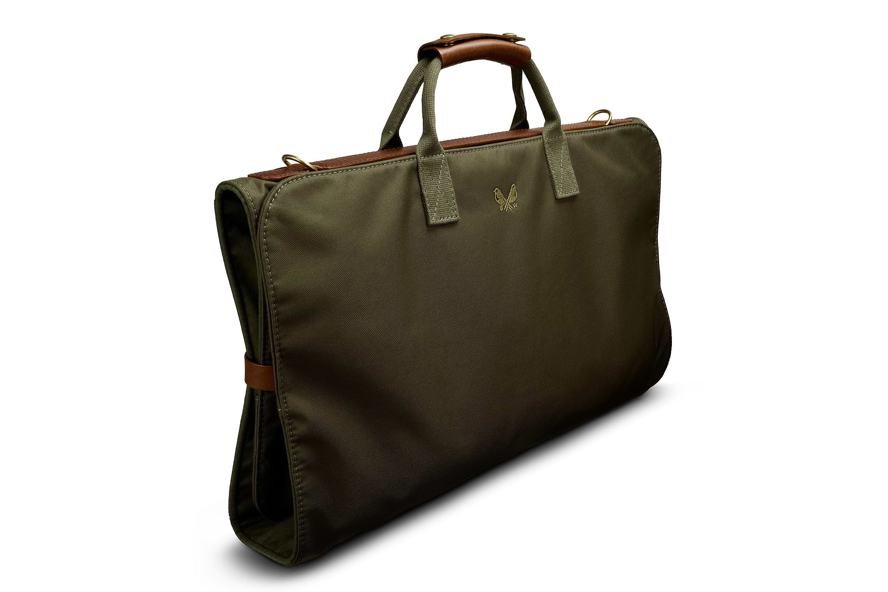 Side view of sleek green trifold 