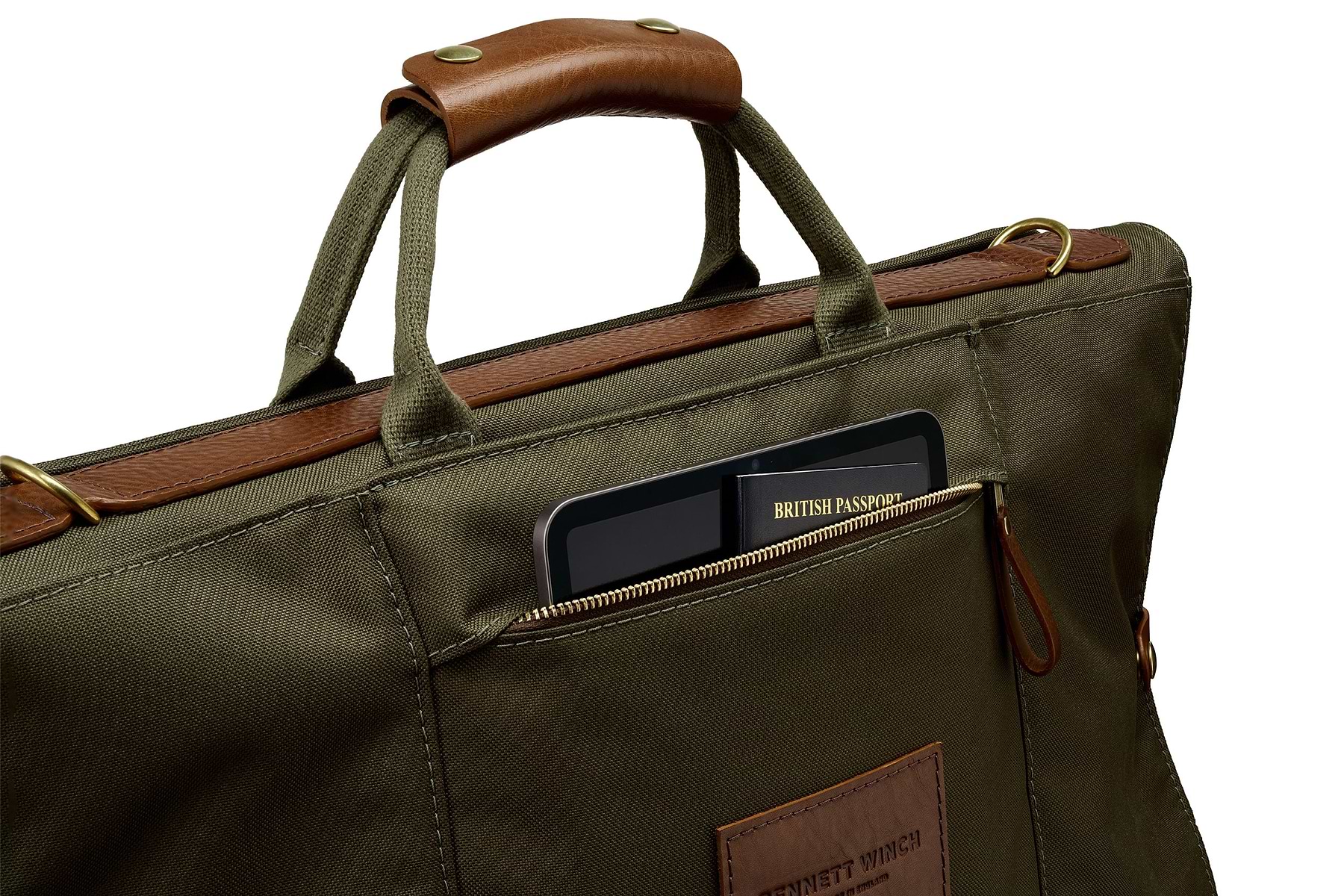 view of back storage pocket on the trifold